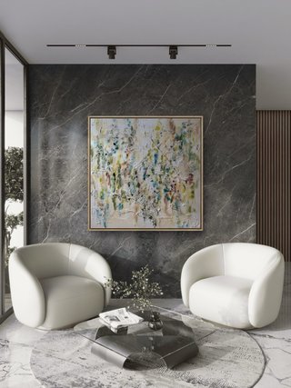 Cuadro abstracto GRANDE moderno salón 100x100cm