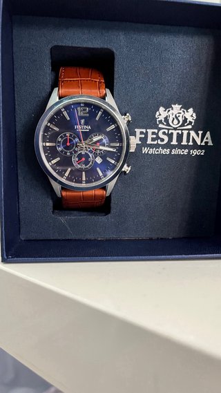 Reloj Festina Cronógrafo Acero Azul Marrón