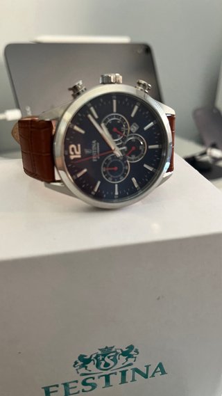 Reloj Festina Cronógrafo Acero Azul Marrón