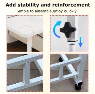 Mesa móvil con ruedas ajustable