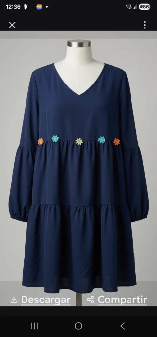 Vestido azul con flores