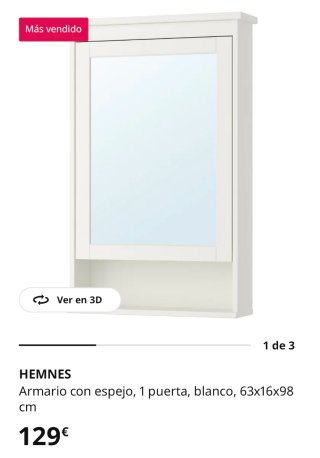 Mueble Espejo Baño IKEA Blanco
