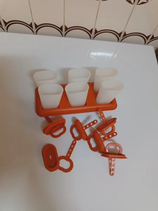Set 5 Moldes Helado Naranja Plástico