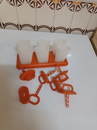 Set 5 Moldes Helado Naranja Plástico