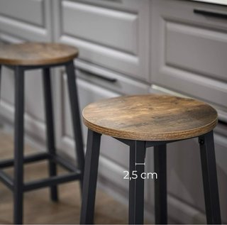 Juego de 2 taburetes madera y metal