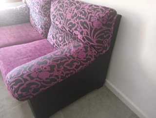 Sofá de 3 plazas y 2 plazas púrpura