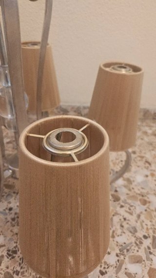 Lámpara vintage plata y beige
