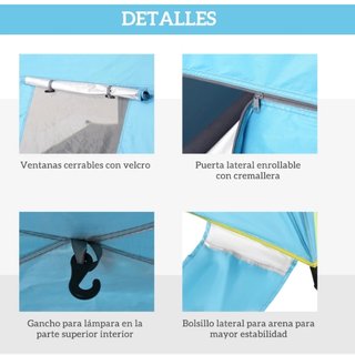 Carpa Playa Pop-Up Outsunny 1-2 Personas