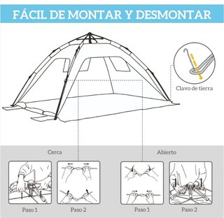 Carpa Playa Pop-Up Outsunny 1-2 Personas