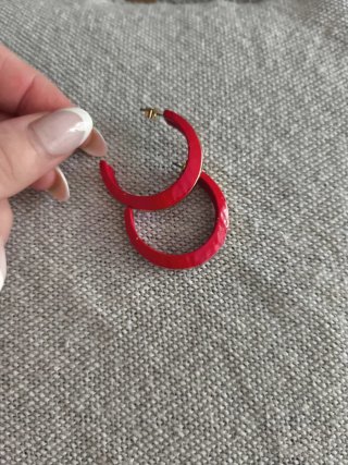 Pendientes Aro Rojo y Dorado Nuevos