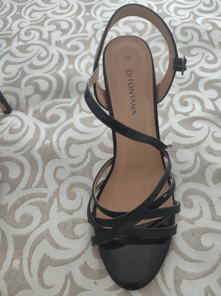 Sandalias Di Fontana Charol Negro Talla 39