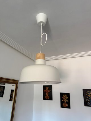 Lámpara colgante IKEA BUNKEFLO madera y metal