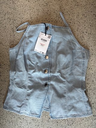 Mango conjunto  talla 34 azul claro y talla s pole
