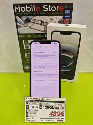 Apple iPhone 16e 128GB Seminuevo