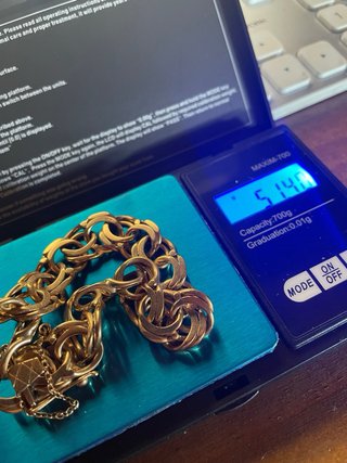 Pulsera Hungara Oro Macizo 18k 51,40g Años 70