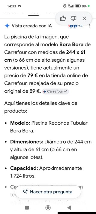 Piscina infantil Carrefour 244cm