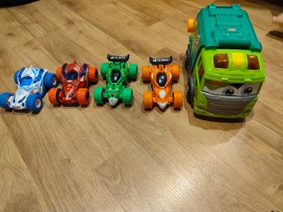 Set 4 coches y camión basura