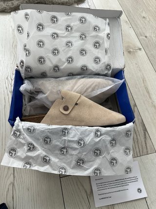 Birkenstock Beige Suede Clogs