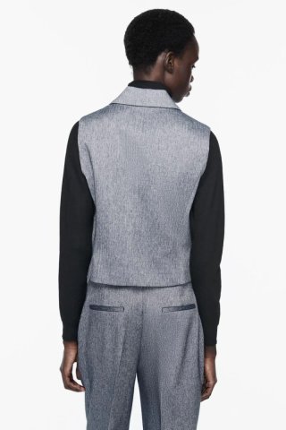 Traje Zara Chaleco y Pantalón Gris-Blue