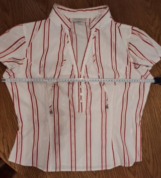 Blusa Zendra Petite Rayas Rojas y Blancas
