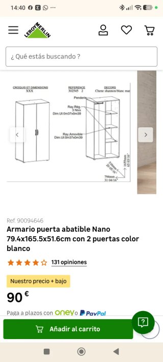 Armario blanco nuevo