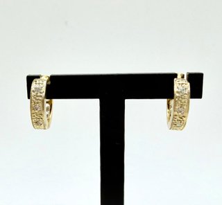 PENDIENTES AROS CON PIEDRAS ORO 18K Peso 2,46g