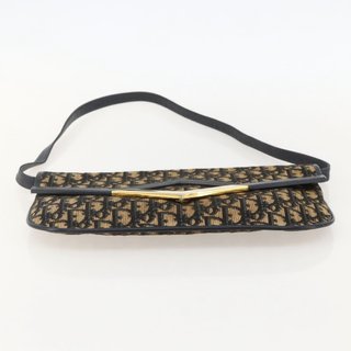Christian Dior Trotter Canvas Shoulder Bag Navy