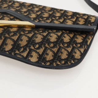 Christian Dior Trotter Canvas Shoulder Bag Navy