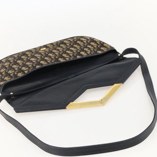 Christian Dior Trotter Canvas Shoulder Bag Navy