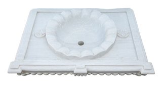 LAVABO IN MARMO SMERLATO BIANCO L80XPR56XH18 CM