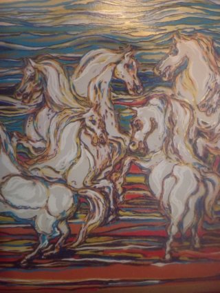 Quadro Cavalli Multicolore