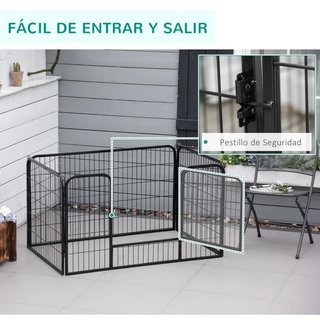 Jaula Perros 4 Vallas con Puerta Negra