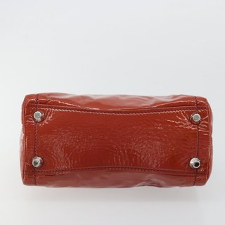 Miu Miu Hand Bag Patent leather Orange Silver