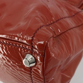Miu Miu Hand Bag Patent leather Orange Silver