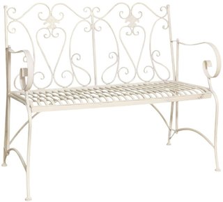 Divanetto panchina Liberty in ferro finitura bianc