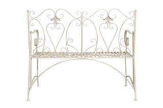 Divanetto panchina Liberty in ferro finitura bianc