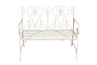 Divanetto panchina Liberty in ferro finitura bianc