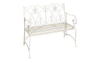 Divanetto panchina Liberty in ferro finitura bianc