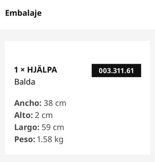 Balda IKEA HJÄLPA blanca 60x40 cm