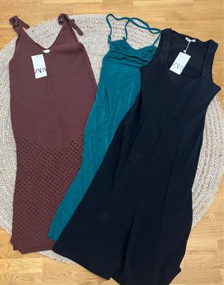 Lote 3 Vestidos Largos Zara Talla S-M.