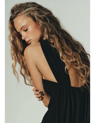 Vestido Zara combinado negro
