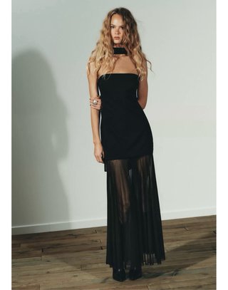 Vestido Zara combinado negro