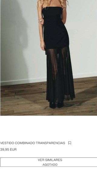 Vestido Zara combinado negro