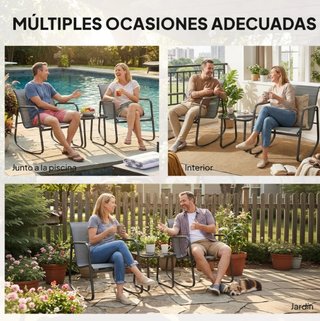 Conjunto Jardín 3 Piezas Sillas y Mesa