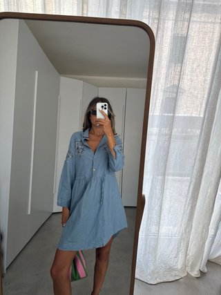 Abito cotone e lino donna taglia XS