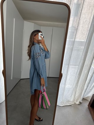 Abito cotone e lino donna taglia XS