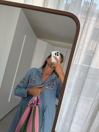 Abito cotone e lino donna taglia XS