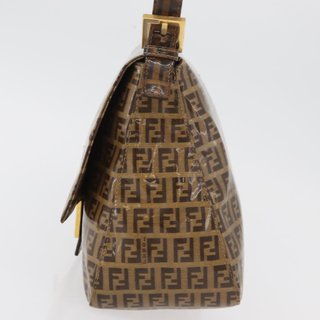 FENDI Zucchino Canvas Mamma Baguette Shoulder Bag