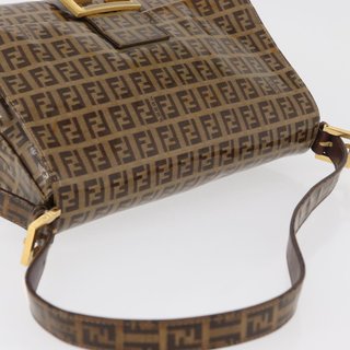 FENDI Zucchino Canvas Mamma Baguette Shoulder Bag