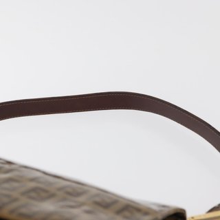 FENDI Zucchino Canvas Mamma Baguette Shoulder Bag